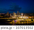 Panorama of the downtown of Vilnius city at night 107013502