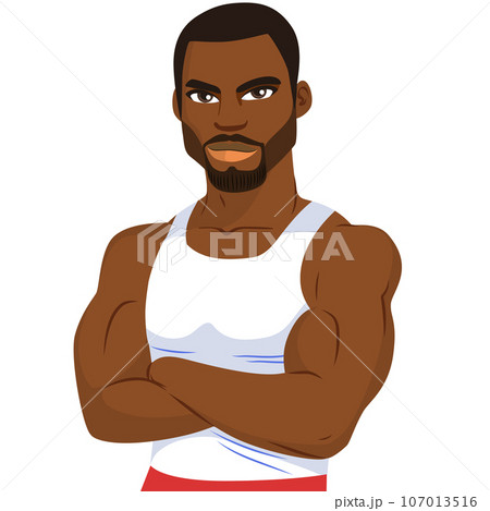 Sporty Bodybuilder Man With Arms Crossed 107013516