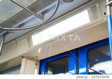 Information screen in the train car. A place for the inscription. Information screen in the train car. A place for the inscription. 107013640