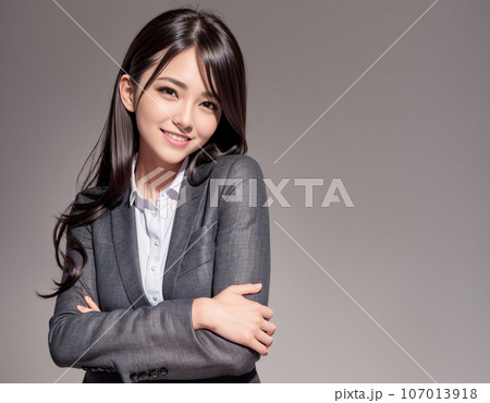 AI画像生成作成された 会社で働くオフィスレディOL女性 107013918