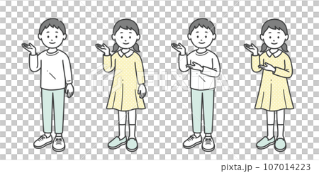 Boys and girls giving guidance diagonally Boys and girls giving guidance diagonally 107014223