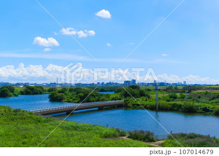 埼玉県三郷市江戸川サイクリングロード右岸三郷排水機場周辺2023年9月 埼玉県三郷市江戸川サイクリングロード右岸三郷排水機場周辺2023年9月 107014679