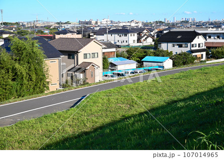 荒川土手からの風景 さいたま新都心方面 荒川沿い 荒川土手からの風景 さいたま新都心方面 荒川沿い 107014965