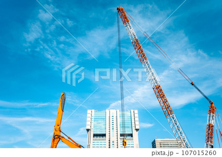東京再開発 高輪～品川沿線の建設工事とクレーン 2023.09　b-3 ライトカラー 107015260