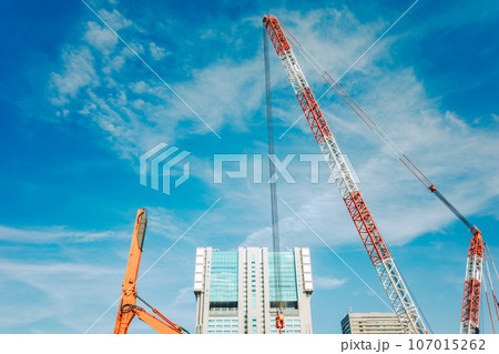 東京再開発 高輪～品川沿線の建設工事とクレーン 2023.09　b-5 フィルム調 107015262
