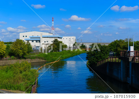 千葉県松戸市柳原水門周辺の風景2023年9月 千葉県松戸市柳原水門周辺の風景2023年9月 107015930