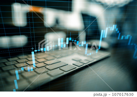 Stock market or forex trading graph work desk background 107017630