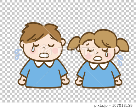 哭泣的男孩和女孩_幼兒園孩子的兄弟姐妹 107018159