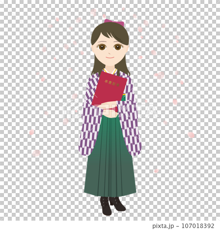 穿著褲裙拿著文憑的女人~櫻花花瓣02(日式無縫圖案) 穿著褲裙拿著文憑的女人~櫻花花瓣02(日式無縫圖案) 107018392