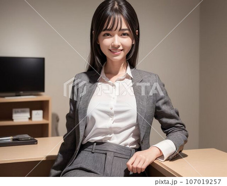 AI画像生成によって作成された 会社で働くオフィスレディOL女性 AI画像生成によって作成された 会社で働くオフィスレディOL女性 107019257