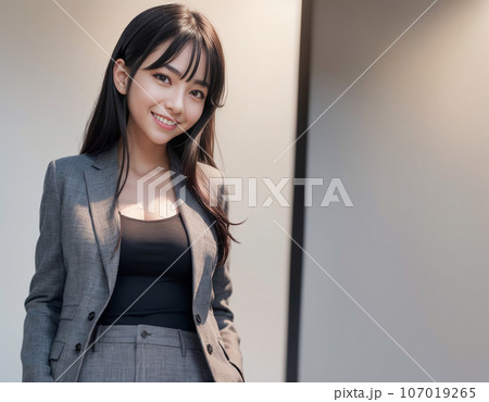 AI画像生成によって作成された 会社で働くオフィスレディOL女性 AI画像生成によって作成された 会社で働くオフィスレディOL女性 107019265