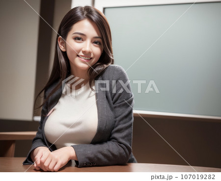 AI画像生成によって作成された会社で働くオフィスレディOL女性 AI画像生成によって作成された会社で働くオフィスレディOL女性 107019282