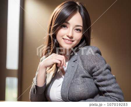AI画像生成によって作成された会社で働くオフィスレディOL女性 107019283