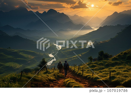 tourists on the mountain 107019786