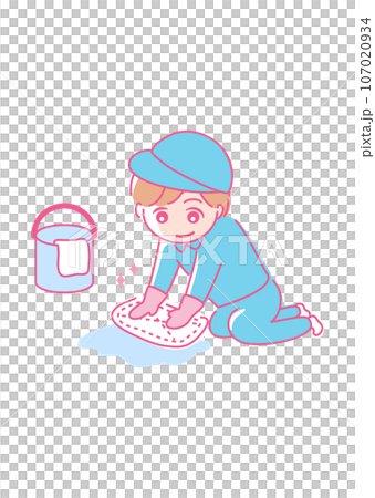 Stock Illustration: Spring cleaning icon_Cleaning work_Male 107020934