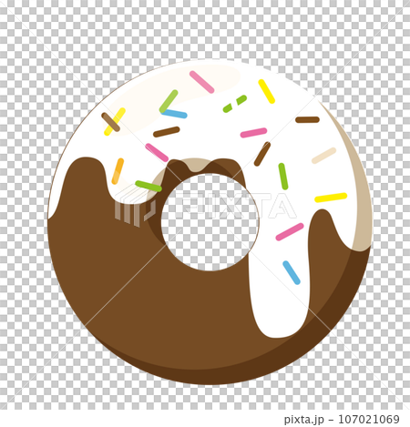 チョコレートドーナッツのベクターイラスト チョコレートドーナッツのベクターイラスト 107021069