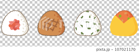 いろいろな種類のおにぎり　バリエーション　お弁当 107021170