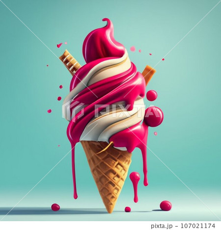 3D icecream vector 3D icecream vector 107021174