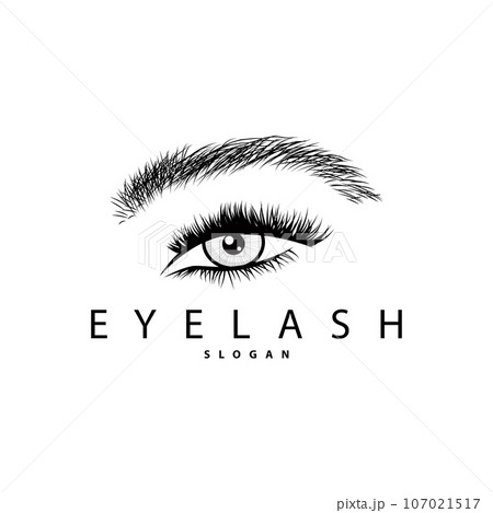 Simple Eyelash Logo Minimalist Abstract Design Templet Illustration Symbol 107021517