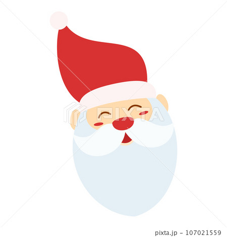 Flat Santa Claus Head Character. Christmas Event. Vector Illustration 107021559