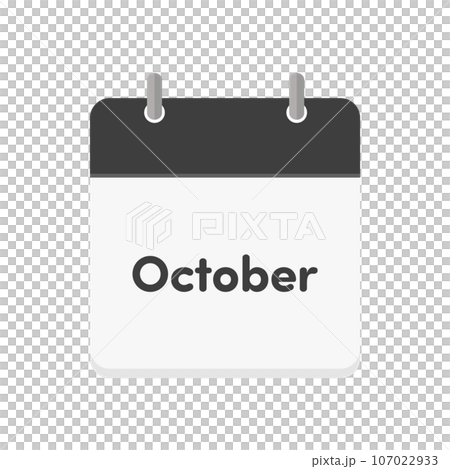 Simple flat monthly calendar icon wit text October Simple flat monthly calendar icon wit text October 107022933