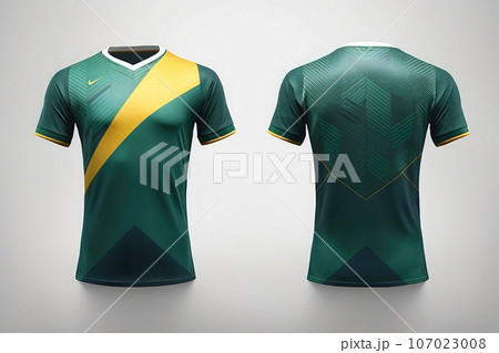 Mockup sports football team uniforms multicolors shirt, Generative AI illustration 107023008