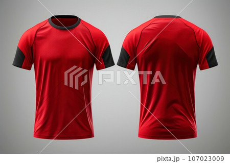 Mockup sports football team uniforms multicolors shirt, Generative AI illustration 107023009