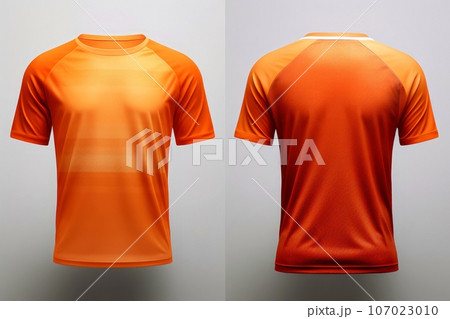 Mockup sports football team uniforms multicolors shirt, Generative AI illustration 107023010