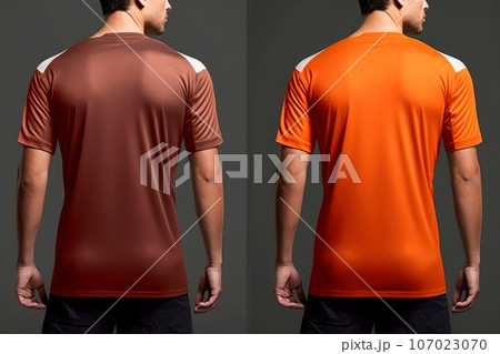 Mockup sports football team uniforms multicolors shirt, Generative AI illustration 107023070