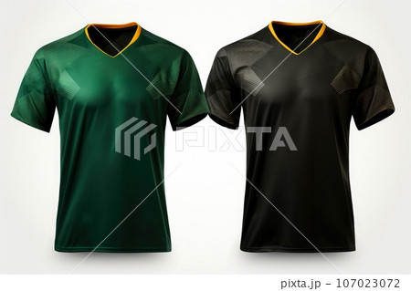 Mockup sports football team uniforms multicolors shirt, Generative AI illustration 107023072
