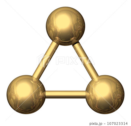 立体・3D「3つの球体・ボール連携」ゴールド,金 立体・3D「3つの球体・ボール連携」ゴールド,金 107023314