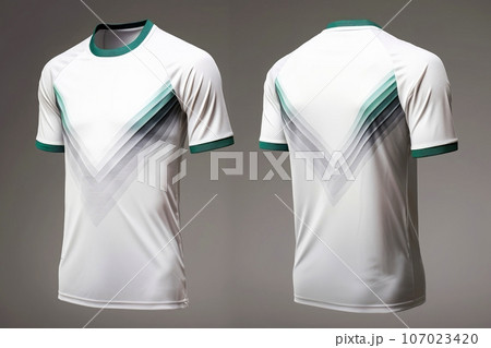 Mockup sports football team uniforms multicolors shirt, Generative AI illustration 107023420