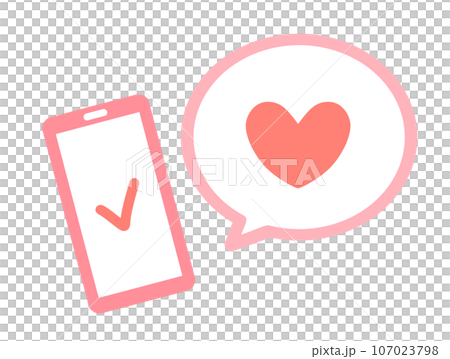 ハートマークとスマホ 107023798