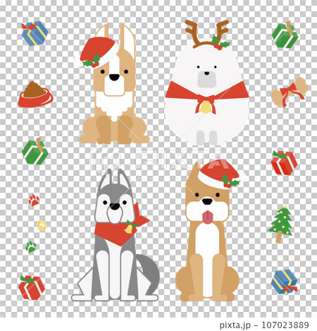 可愛狗狗坐(聖誕節)套A 可愛狗狗坐(聖誕節)套A 107023889