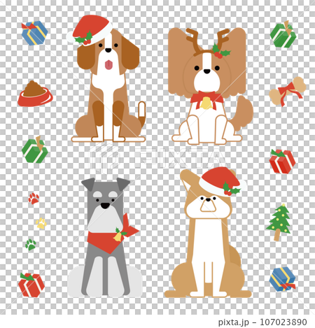 可愛的小狗坐（聖誕節）套裝B 107023890