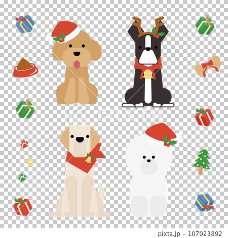 可愛的小狗坐(聖誕節)D 套 可愛的小狗坐(聖誕節)D 套 107023892