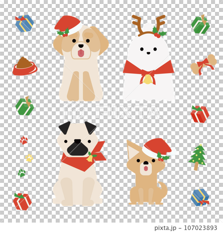 可愛的小狗坐（聖誕節）套裝E 107023893