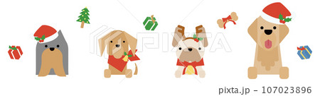 可愛い犬の上半身(クリスマス)セットC 可愛い犬の上半身(クリスマス)セットC 107023896