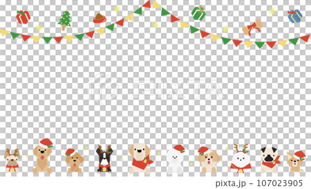 可愛寵物狗上半身（聖誕節）框架套裝B 107023905