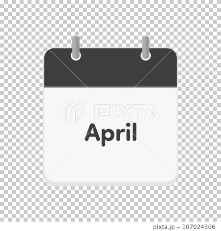 Simple flat monthly calendar icon for April 107024306