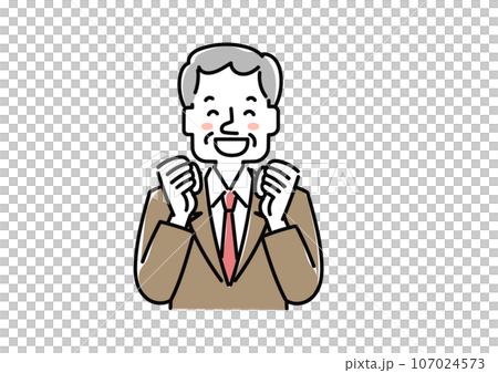 Illustration of a very happy senior businessman 107024573