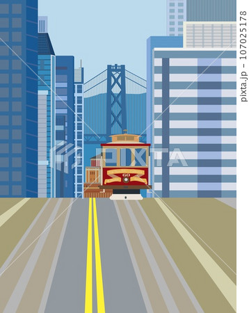 サンフランシスコ　san　francisco　ケーブルカー　ベイブリッジ 107025178
