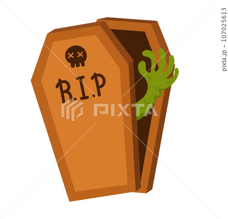 illustration halloween coffin icon vector 107025613