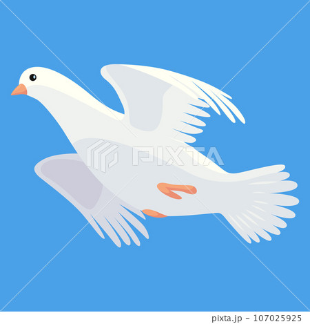 Pigeon animation. Bird motion wings in heaven. Flying migratory pigeon, cartoon vector illustration. Bird dove animation element Pigeon animation. Bird motion wings in heaven. Flying migratory pigeon, cartoon vector illustration. Bird dove animation element 107025925