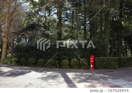 茨城　龍ケ崎　丸ポストのある風景（流通経済大学龍ケ崎キャンパス） 107026054