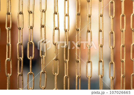 yellow steel chain cuirtains background 107026665