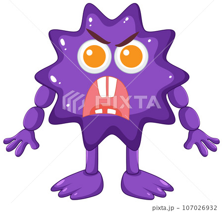 Spiky Purple Alien Monster Cartoon Character 107026932