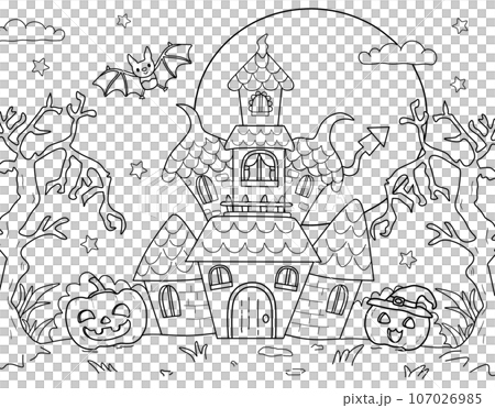 Halloween line art illustration 107026985