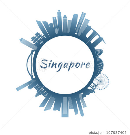 Singapore skyline with colorful buildings. Singapore skyline with colorful buildings. 107027405