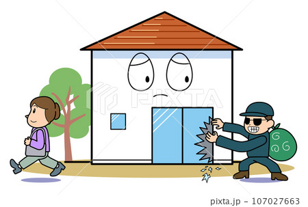 家の防犯対策-大きな窓は都合が悪い 107027663